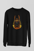 Anubis Baskılı Unisex Siyah Sweatshirt