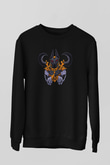 Anubis Baskılı Unisex Siyah Sweatshirt