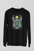 Anubis Baskılı Unisex Siyah Sweatshirt