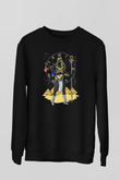 Anubis Baskılı Unisex Siyah Sweatshirt