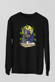 Anubis Baskılı Unisex Siyah Sweatshirt
