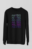 Anubis Baskılı Unisex Siyah Sweatshirt