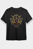 Anubis Baskılı Unisex Siyah Tişört - Tshirt