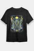 Anubis Baskılı Unisex Siyah Tişört - Tshirt