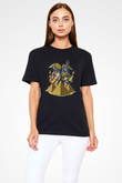 Anubis Baskılı Unisex Siyah Tişört - Tshirt