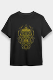 Anubis Baskılı Unisex Siyah Tişört - Tshirt