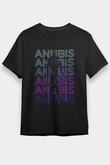Anubis Baskılı Unisex Siyah Tişört - Tshirt