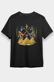 Anubis Baskılı Unisex Siyah Tişört - Tshirt