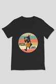 Anubis Baskılı Unisex Siyah V Yaka Tişört - Tshirt