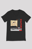 Anubis Baskılı Unisex Siyah V Yaka Tişört - Tshirt