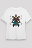 Anubis Unisex Baskılı Beyaz Tişört - Tshirt