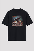Anvil Baskılı Unisex Siyah Oversize Tişört
