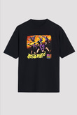 Aquabats Baskılı Unisex Siyah Oversize Tişört