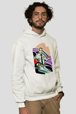 Araba satıcısı Beyaz Unisex Kapüşonlu Sweatshirt