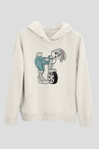 Araba tamircisi Beyaz Unisex Kapüşonlu Sweatshirt