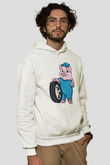 Araba tamircisi Beyaz Unisex Kapüşonlu Sweatshirt