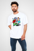 Araba tamircisi Beyaz Unisex Oversize Tişört T-Shirt