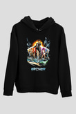 Archer Siyah Unisex Hoodie
