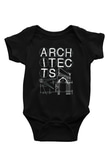 Architects Baskılı Siyah Bebek Body - Zıbın