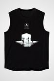 Archive Baskılı Unisex Siyah Kolsuz Tişört - Tshirt