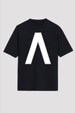 Archive Baskılı Unisex Siyah Oversize Tişört - Tshirt