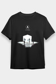 Archive Baskılı Unisex Siyah Tişört - Tshirt