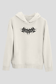 Archspire Baskılı Beyaz Unisex Kapüşonlu Sweatshirt
