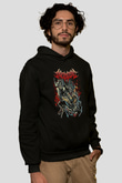 Archspire Baskılı Unisex Siyah Kapüşonlu Sweatshirt