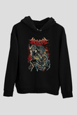 Archspire Baskılı Unisex Siyah Kapüşonlu Sweatshirt