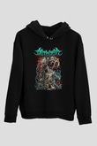 Archspire Baskılı Unisex Siyah Kapüşonlu Sweatshirt
