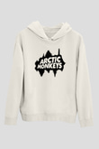 Arctic Monkeys Beyaz Unisex Kapüşonlu Sweatshirt