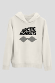 Arctic Monkeys Beyaz Unisex Kapüşonlu Sweatshirt