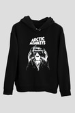 Arctic Monkeys Gözlüklü Maymun Siyah Unisex Kapüşonlu Sweatshirt
