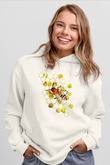 Arıcı Beyaz Unisex Kapüşonlu Sweatshirt