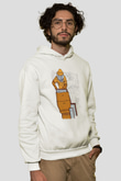Arıcı Beyaz Unisex Kapüşonlu Sweatshirt