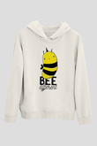 Arıcı Beyaz Unisex Kapüşonlu Sweatshirt