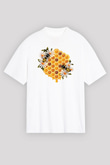 Arıcı Beyaz Unisex Oversize Tişört T-Shirt