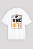 Arıcı Beyaz Unisex Tişört T-Shirt - TişörtFabrikası