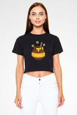 Arıcı Siyah Crop Top Tişört