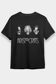 Aristocrats Baskılı Unisex Siyah Tişört - Tshirt