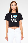 Arjantin Siyah  Crop Top Tişört