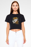 Arkeolog Siyah Crop Top Tişört