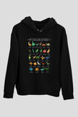 Arkeolog Siyah Unisex Kapüşonlu Sweatshirt