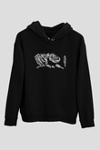 Arkeoloji Baskılı Unisex Siyah Hoodie