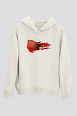 Arnavutluk Beyaz Unisex Kapşonlu Sweatshirt