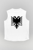 Arnavutluk Beyaz Unisex Kolsuz Tişört