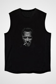Arnold Schwarzenegger Baskılı Unisex Siyah Kolsuz Tişört