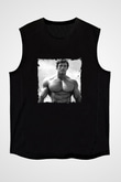 Arnold Schwarzenegger Baskılı Unisex Siyah Kolsuz Tişört