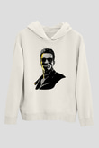Arnold Schwarzenegger Beyaz Unisex Kapüşonlu Sweatshirt