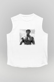 Arnold Schwarzenegger Unisex Baskılı Beyaz Kolsuz Tişört